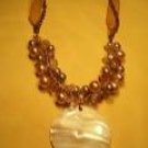 Gold pearl capiz necklace-82280