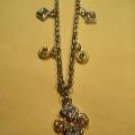 Mixed Silver & Gold Necklace w/ Cubic Zirconia Diamonds-89189