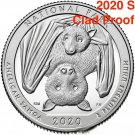 2020 CLAD PROOF US S National Park of American Samoa Quarter Fruit Bat 1 US Coin