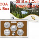 Frank Church 19ap 2019 S US Mint Proof Set ATB 5 US Coins Clad Quarters Box COA Lowell