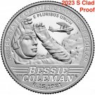 2023 Quarter USA CLAD PROOF S Bessie Coleman Pilot American Women Series 1 US Coin