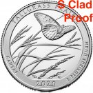 1 US Coin National Preserve Kansas Clad Proof Quarter 2020 S Tallgrass Prairie