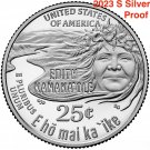 Quarter 999 SILVER PROOF 2023 S Edith Kanaka ole Hawaii American Women Series 1 US Coin