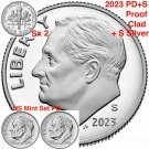 4 US Coins 2023 UNC US MINT SET Dime 99.9% SILVER CLAD PROOF 10�� PDSS Presale