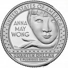 SILVER PROOF .999 2022 S Anna May Wong American Women Series CA Quarter 99.9% 1 US Coin