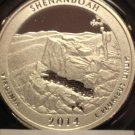QUARTER 90% ATB Early 25�� 2014 S Silver Proof SHENANDOAH National PARK Virginia 1 US Coin