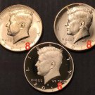 3 US Coins Kennedy Half Dollar Proof 2x Business Strike Clad US Mint Set PDS 2018