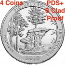 4 US Coins 2018 Clad Proof Pictured Rocks National Lakeshore Park Quarter MI PDSS