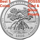 5 US Coins 2020 PDSSS Marsh Billings Rockefeller 5 Quarters CL 999 Silver Proofs