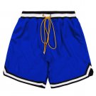 Men's Mesh sports Shorts solid color Loose Running Basketball shorts Navy Blue