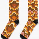 70s 60s Retro Psychedelic Flower Power, Floral Pattern Socks