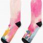 Abstract-pink Reflection With Orange, Blue Socks