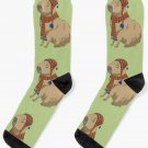 Anime-style Capybara Just Sitting There With Hat And Scarf Socks