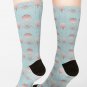 Art Deco Elegant Luxury Pattern Rose Gold On Pastel Blue Socks