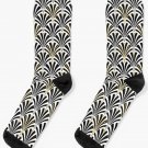 Art Deco Fan Pattern, Black And White Socks