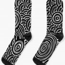 Authentic Aboriginal Art - Meeting Places B&w Socks Authentic Aboriginal Art - Meeting Places B&w Socks