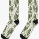 Bigfoot _ Sasquatch Toile De Jouy In Forest Green Socks Bigfoot _ Sasquatch Toile De Jouy In Forest Green Socks