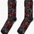Dark Purple Gray Midnight Roses Botanical Night Garden Socks Dark Purple Gray Midnight Roses Botanical Night Garden Socks