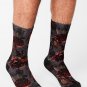 Dark Purple Gray Midnight Roses Botanical Night Garden Socks