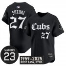 Seiya Suzuki #27 Chicago Cubs Ryne Sandberg Tribute Stitched Black