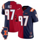 Simeon Rice #97 Illinois Fighting Illini Split Vapor Limited Stitched