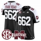 Stark Vegas #662 Mississippi State Bulldogs Dark Mode Stitched Black Alter