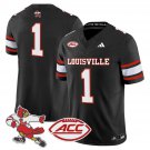 Team #1 Louisville Cardinals 1980s Throwback Limited Stitched Black