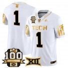 Team #1 Texas Tech 2025 100th Anniversary Patch Stitched White Gold