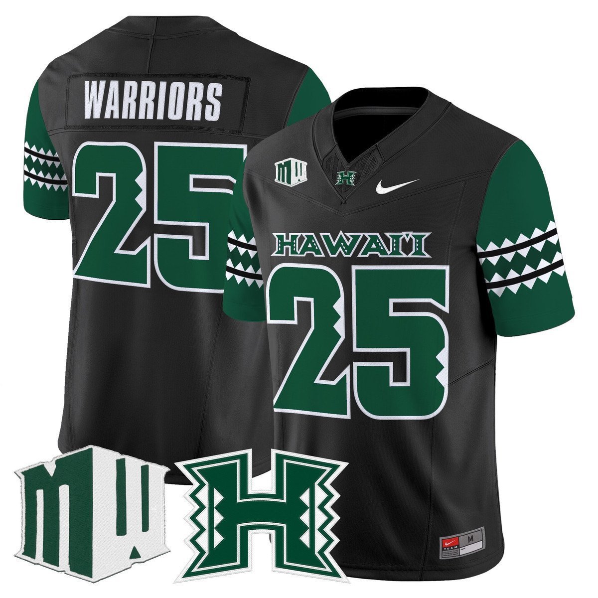 Warriors #25 Hawai'i Rainbow Warriors 2025 Vapor Stitched Black