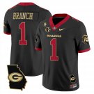 Zachariah Branch #1 Georgia Bulldogs 2025 Georgia Map, Vince Dooley Stitched Black Gold Trim