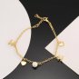 Dainty Faux Pearl Link Chain Bracelet Wedding Party Gift (260)