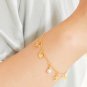 Dainty Faux Pearl Link Chain Bracelet Wedding Party Gift (260)