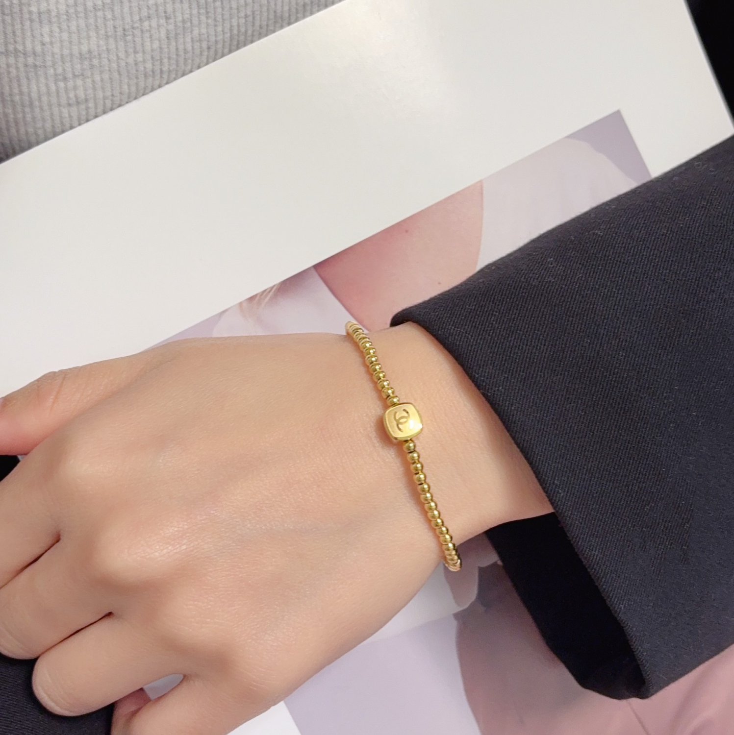 Dainty Faux Pearl Link Chain Bracelet Wedding Party Gift (313)