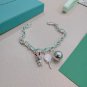 Dainty Faux Pearl Link Chain Bracelet Wedding Party Gift (449)