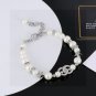 Dainty Faux Pearl Link Chain Bracelet Wedding Party Gift (450)