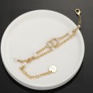 Dainty Faux Pearl Link Chain Bracelet Wedding Party Gift (471)