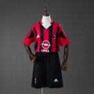 AC Milan 04 05 Home Retro Kids Kit Jersey Size 16-28