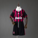 AC Milan 09 10 Home Retro Kids Kit Jersey Size 16-28