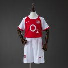 Arsenal 02 04 Home Retro Kids Kit Jersey Size 16-28