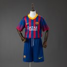 Barcelona 13 14 Home Retro Kids Kit Jersey Size 16-28