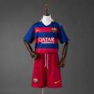 Barcelona 15 16 Home Retro Kids Kit Jersey Size 16-28