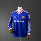 M-U 1986 88 Second Away Long Sleeve Retro Jersey S-XXL