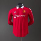 M-U 22 23 Home Long Sleeve Player Version Retro Jersey S-3XL