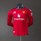 M-U 25 26 Home Long Sleeve Player Version Jersey S-3XL
