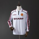 M-U 98 99 White Long Sleeve Retro Jersey S-XXL