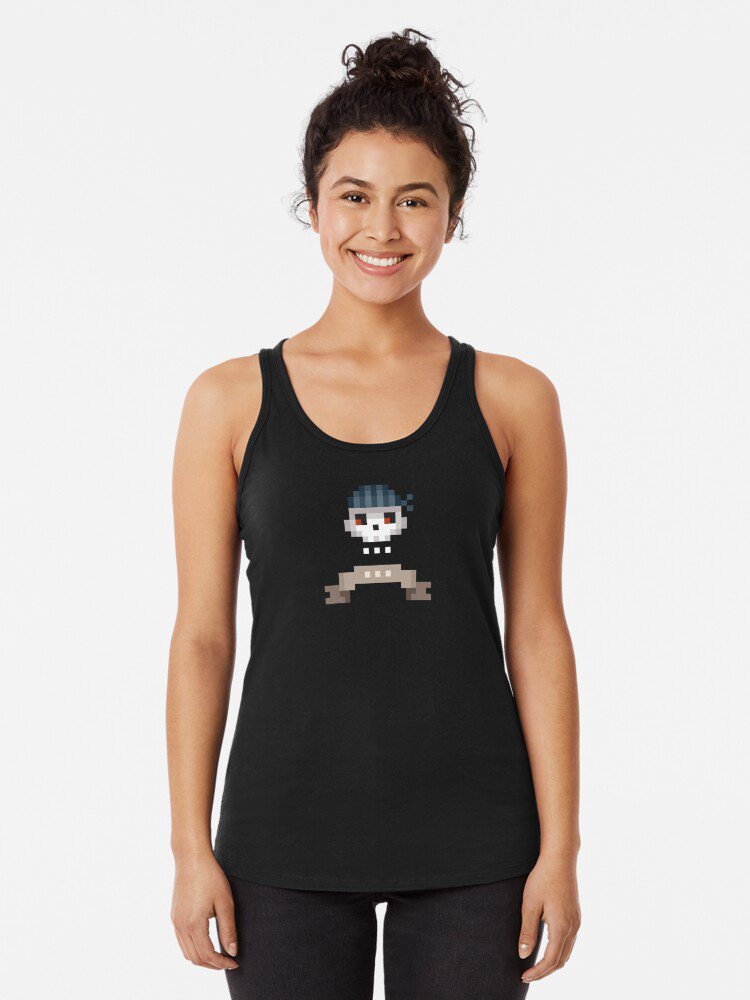 Pixel Pirate Skull Racerback Tank Top