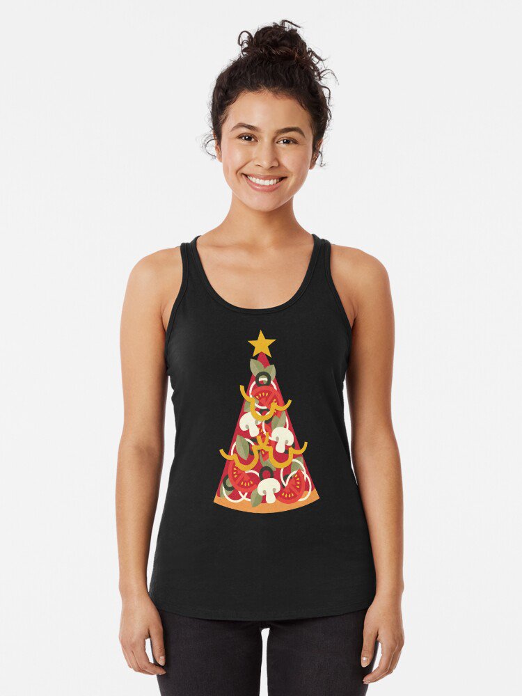 Pizza On Earth - Vegetarian Version Racerback Tank Top