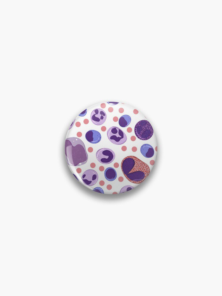 Large White Blood Cell Pattern Pin