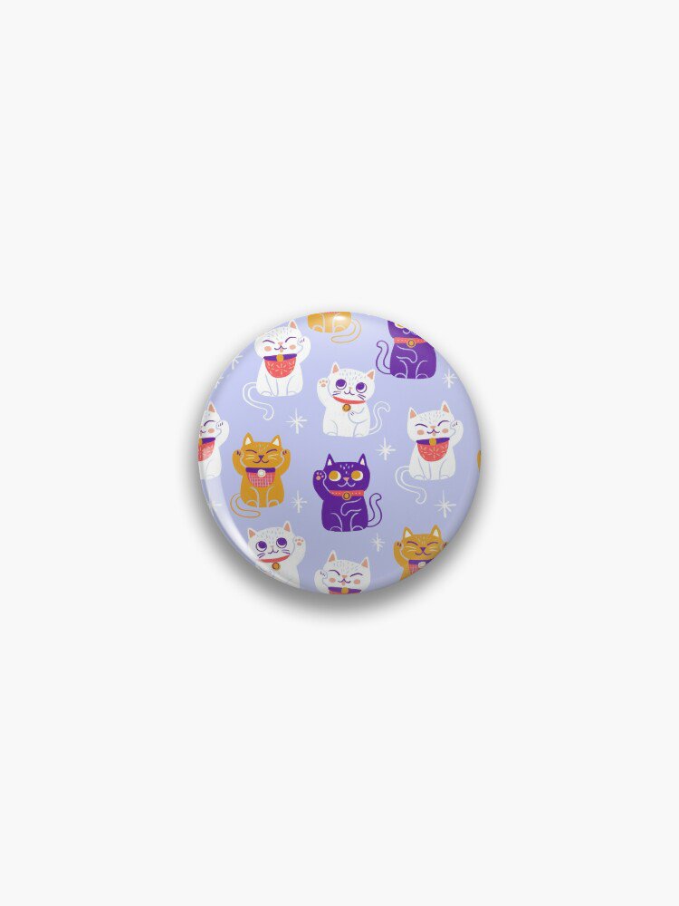 Lucky Kitty Cats Maneki-Neko Waving Beckoning Cat Pin