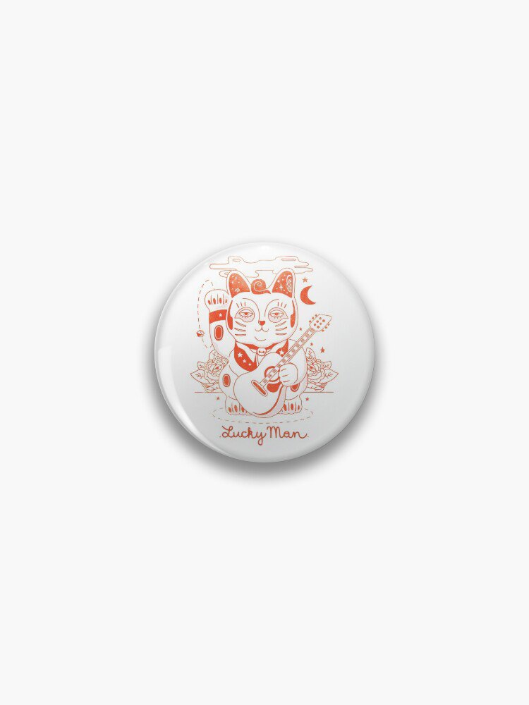Lucky Maneki neko orange version Pin